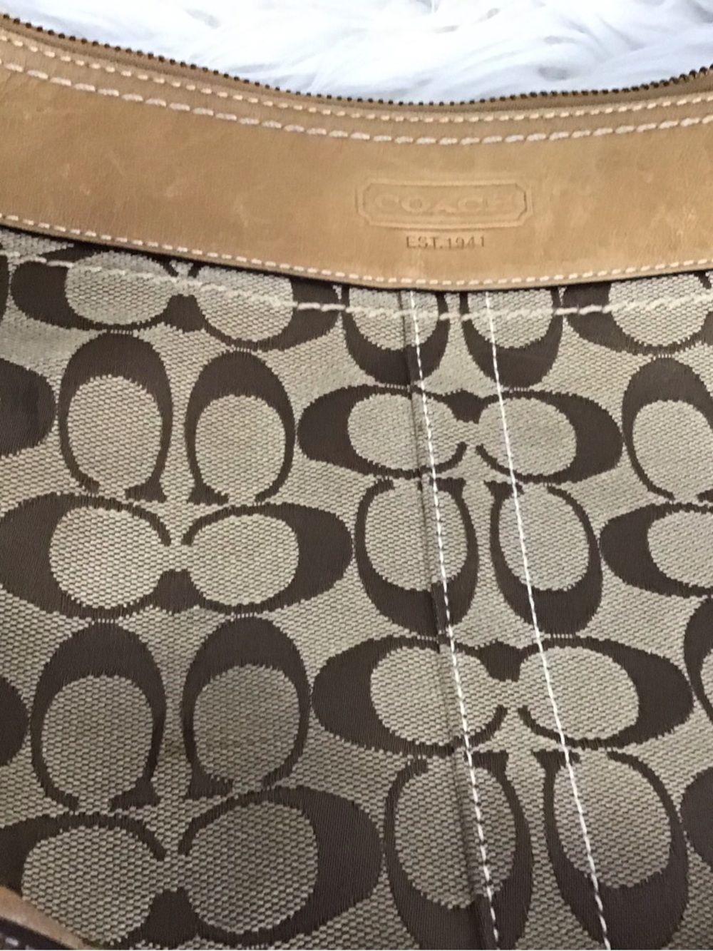 Coach Vintage Legacy Beige Brown Signature C Logo Leather Crossbody Bag - Picture 15 of 16